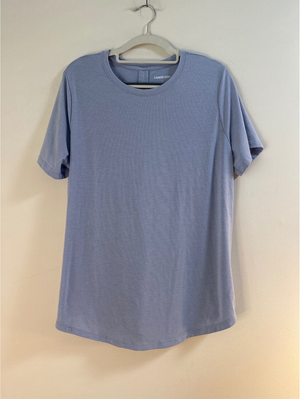 Lands' End women's Light Blue Modal Blend Short Sleeve T-Shirt Size L